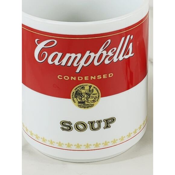 Campbell's Soup Cup Coffee Mug Teacup 10oz 8oz Porcelain 2000 Kids x2 Vintage - Picture 3 of 16